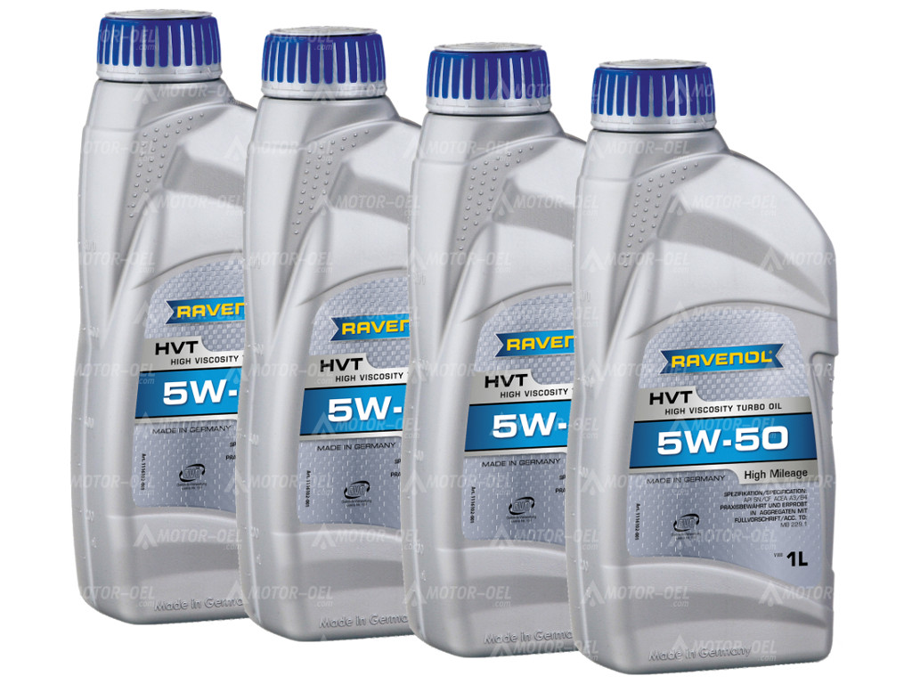 RAVENOL HVT High Viscosity Turbo Oil SAE 5W-50, 4 Liter (4x1L), 1116102