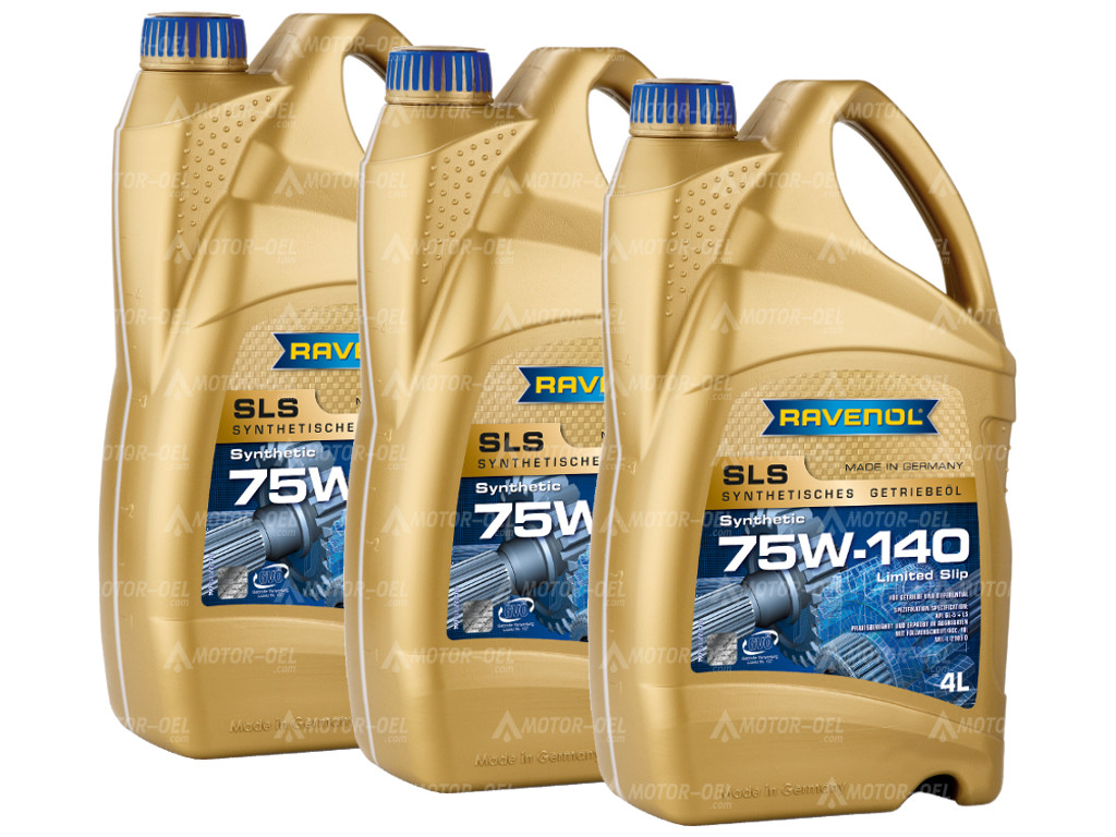 RAVENOL Getriebeoel SLS SAE 75W-140 GL 5 LS, 12 (3x4) Ltr.