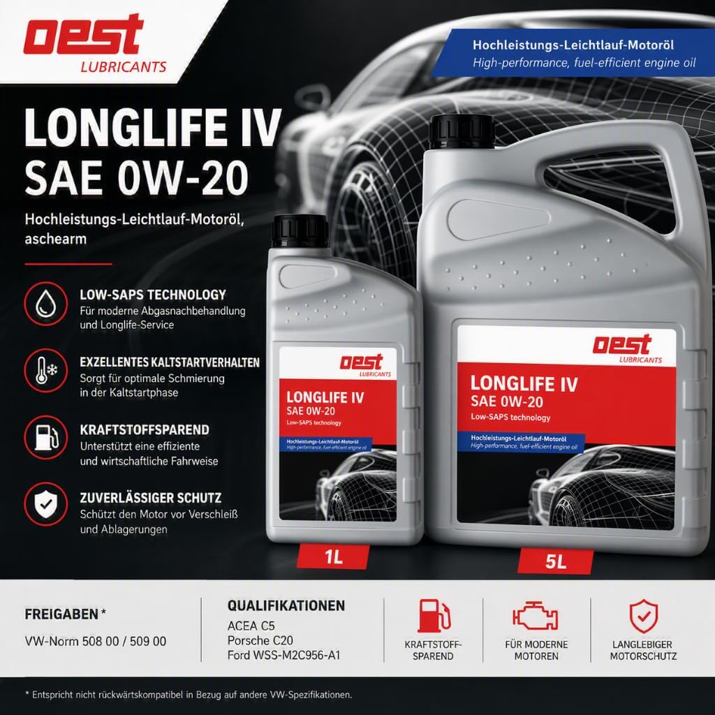 12 Liter (12x1L) OEST Longlife IV SAE 0W-20, 32463
