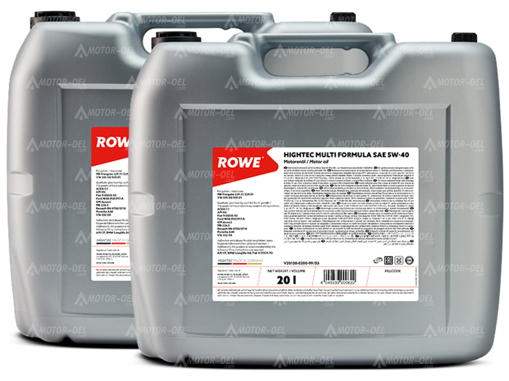 40 Liter (2x20L) ROWE HIGHTEC MULTI FORMULA SAE 5W-40 20138