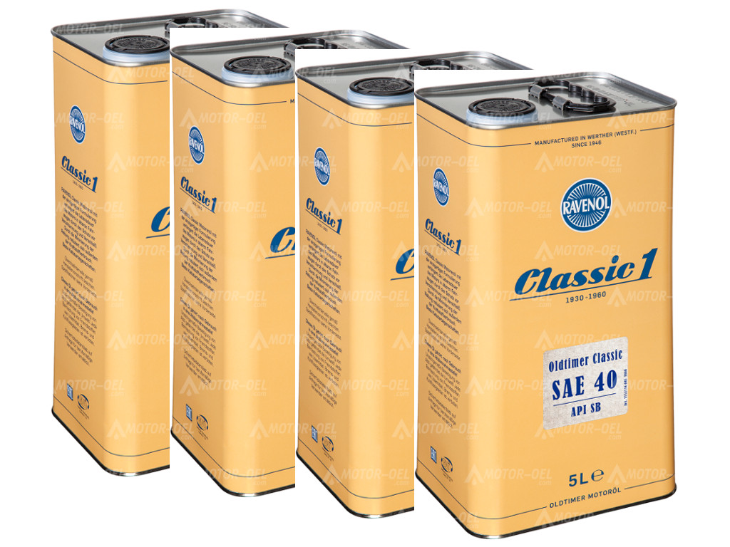 RAVENOL Oldtimer Classic SAE 40 API SB, 20 (4x5) Ltr.