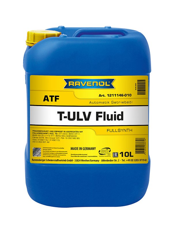10 Liter RAVENOL ATF T-ULV Fluid Vollsynthetisch 1211146