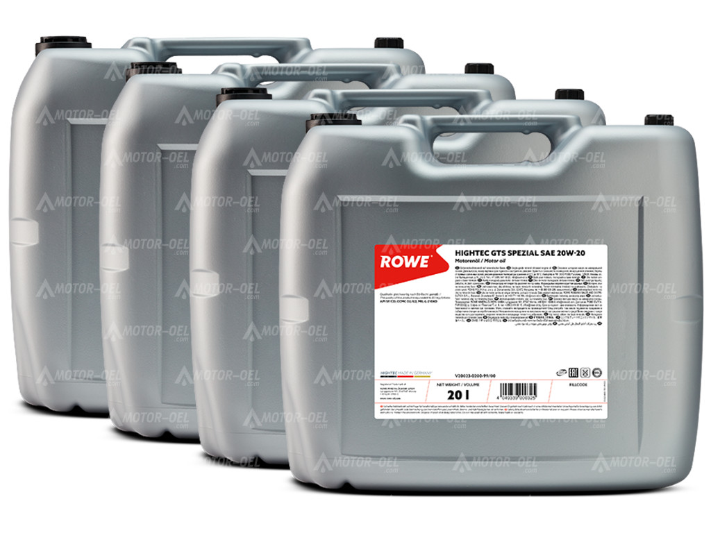 ROWE HIGHTEC GTS SPEZIAL SAE 20W-20, 80 Liter (4x20L), 20023 ROWE HIGHTEC GTS SPEZIAL SAE 20W-20, 80 Liter (4x20L), 20023