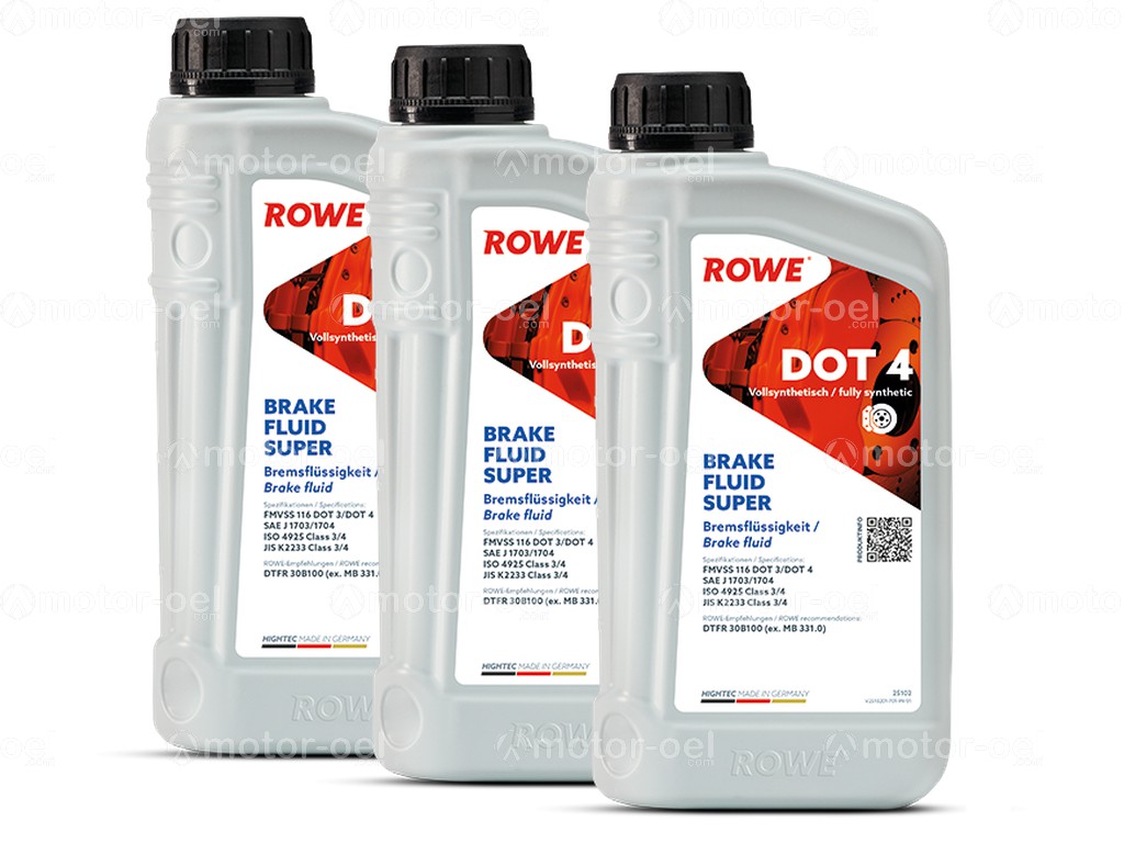 ROWE HIGHTEC BRAKE FLUID SUPER DOT 4, 3 Liter (3x1L), 25102