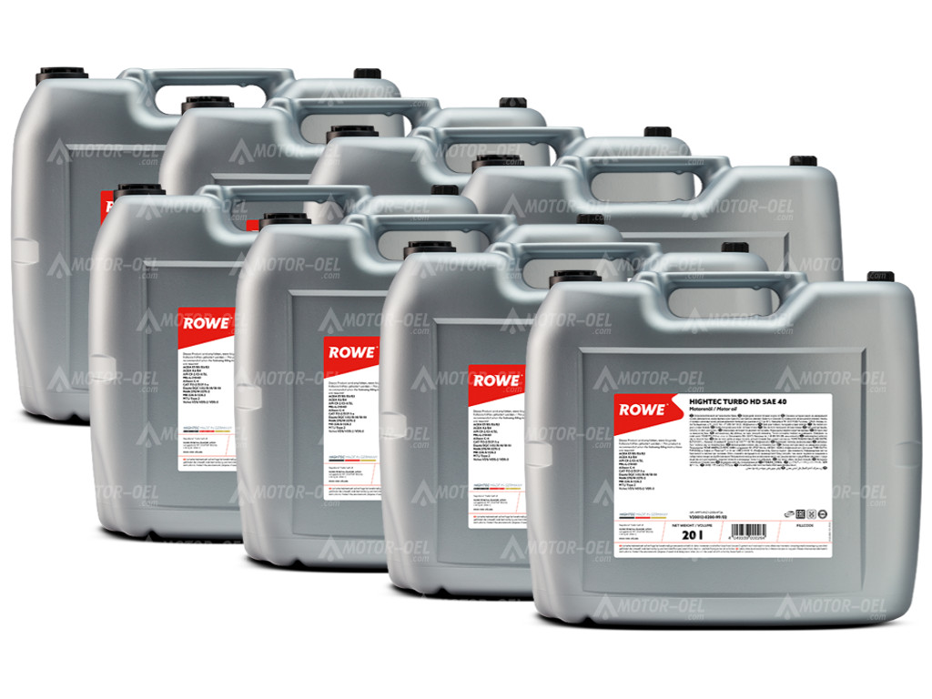 ROWE HIGHTEC TURBO HD SAE 40, 160 Liter (8x20L), 20012 ROWE HIGHTEC TURBO HD SAE 40, 160 Liter (8x20L), 20012