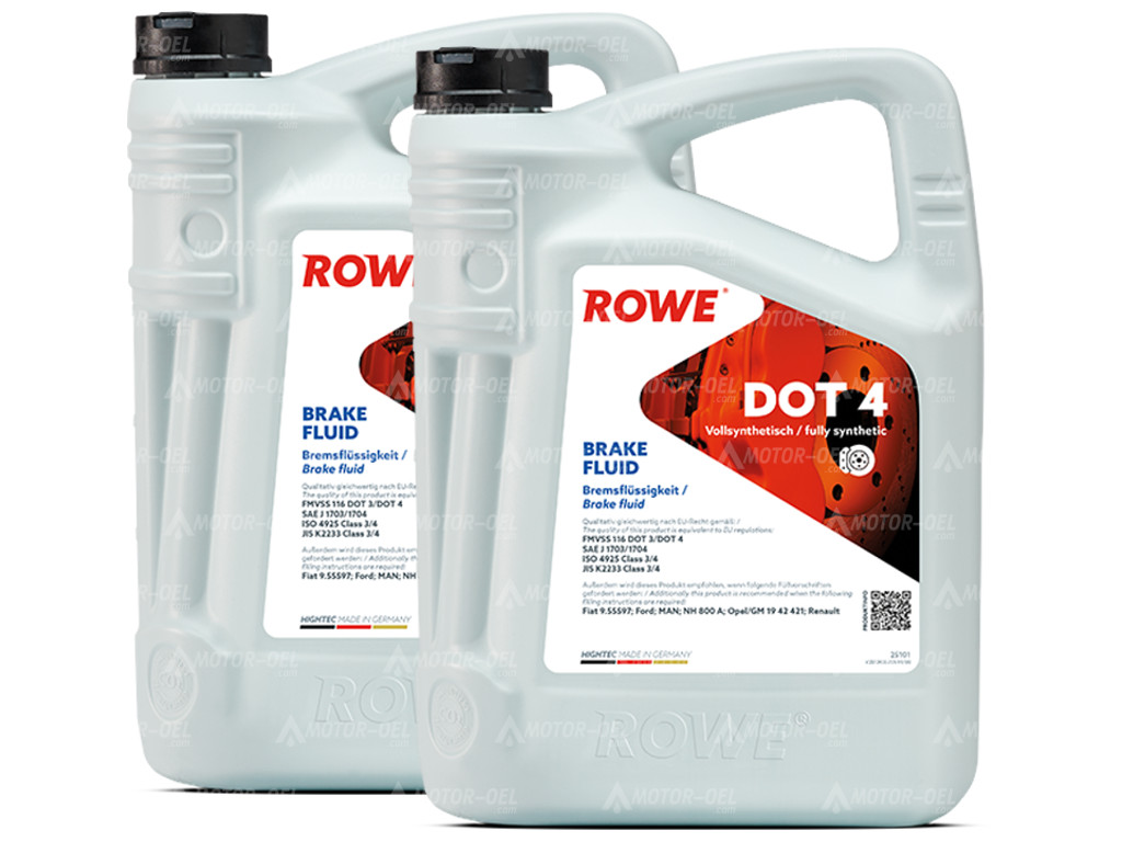 ROWE HIGHTEC BRAKE FLUID DOT 4, 10 Liter (2x5L), 25101