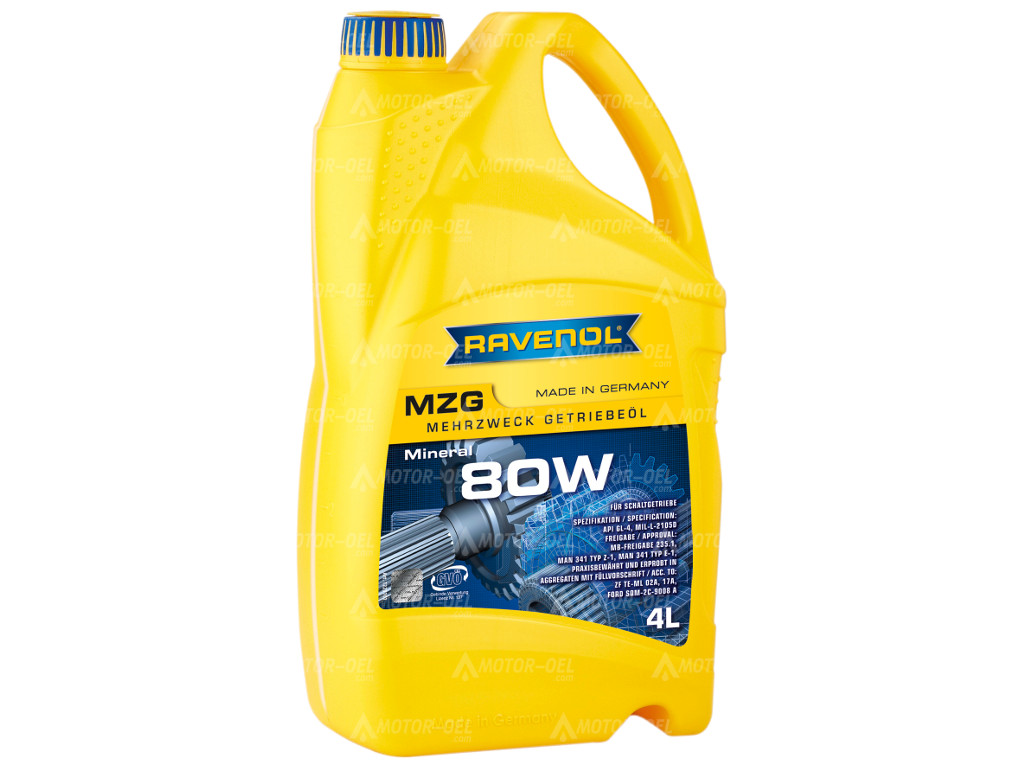 RAVENOL Mehrzweck-Getriebeöl MZG SAE 80 GL-4, 4 Liter, 1223101