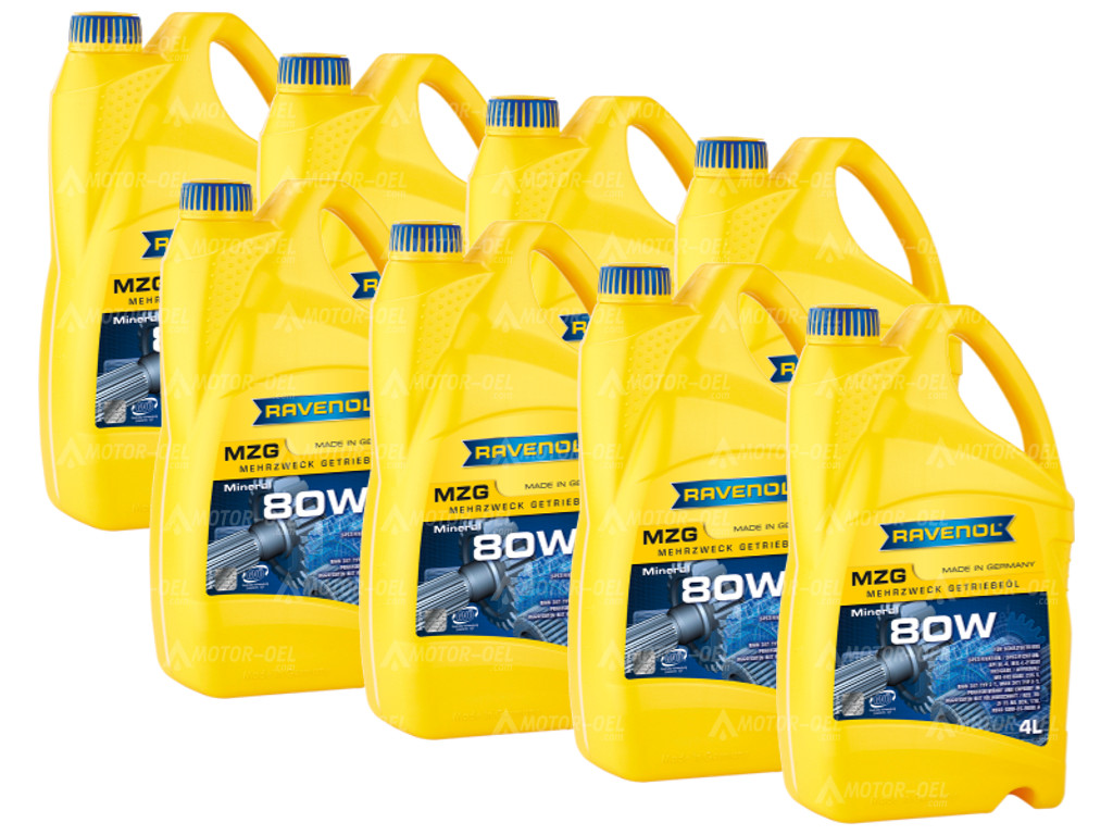 RAVENOL Mehrzweck-Getriebeöl MZG SAE 80 GL-4, 32 Liter (8x4L), 1223101