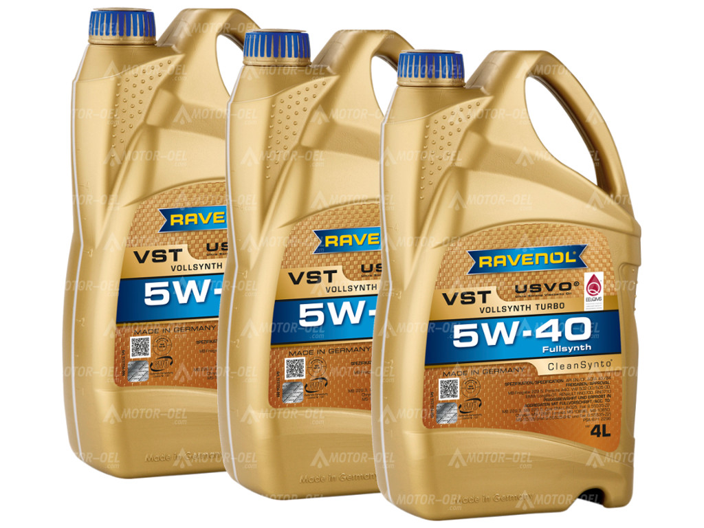 RAVENOL VollSynth Turbo VST SAE 5W-40, 12 Liter (3x4L), 1111136