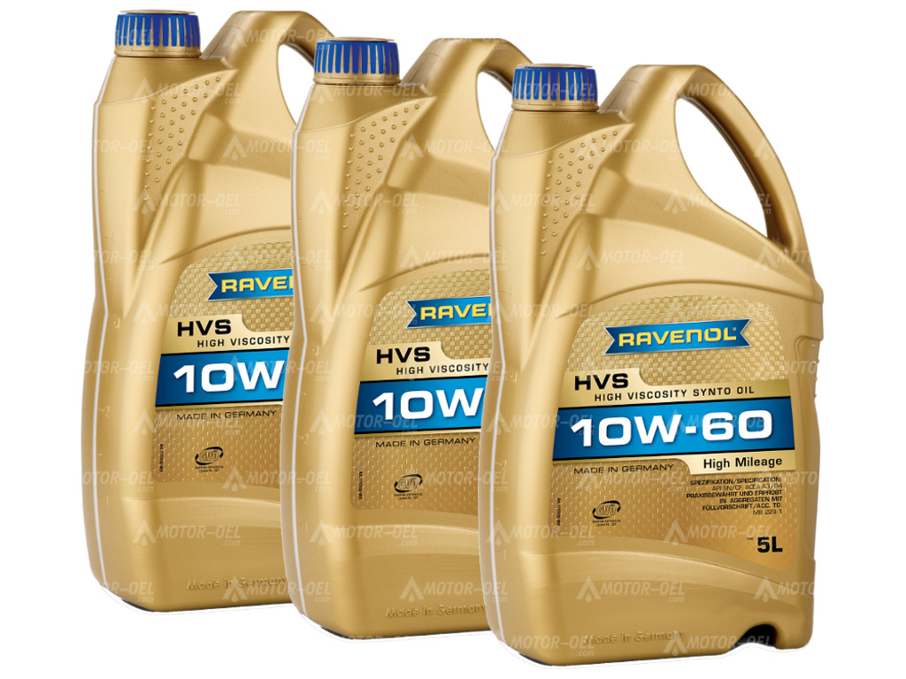 RAVENOL HVS High Viscosity Synto Oil SAE 10W-60 15 (3x5) Ltr.