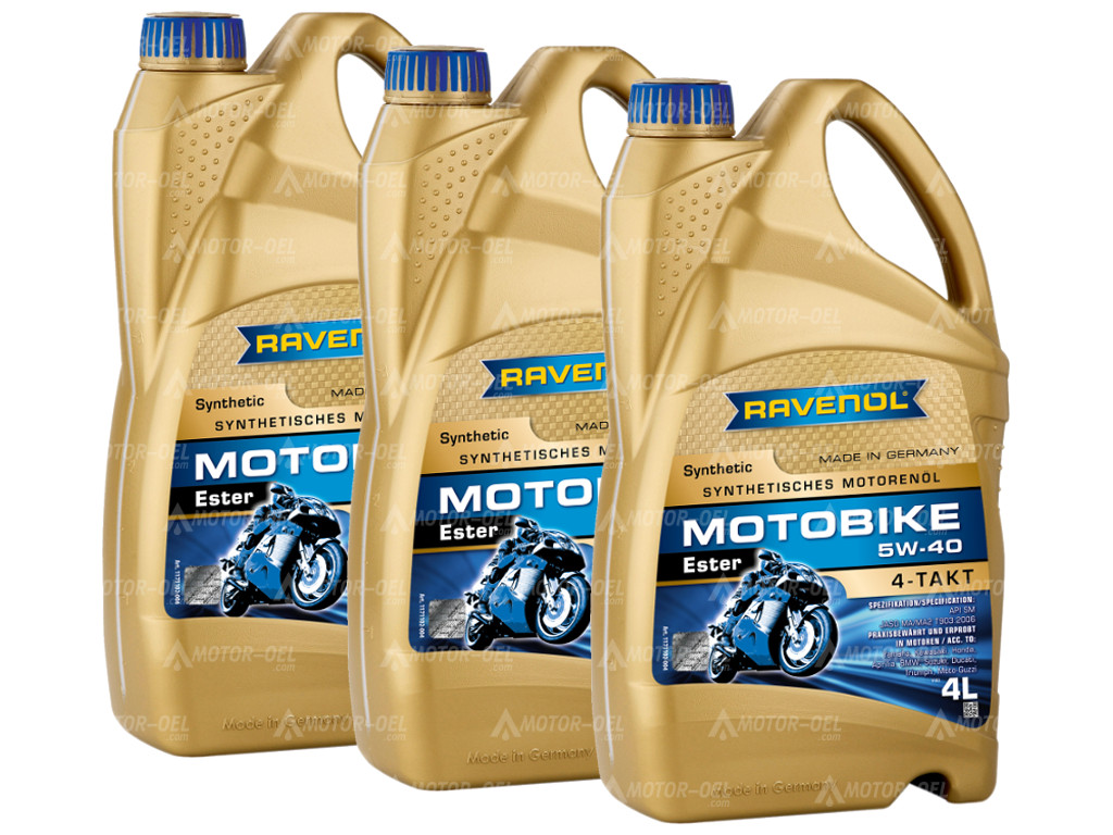 RAVENOL Motobike 4-T Ester SAE 5W-40 12 (3x4) Ltr.