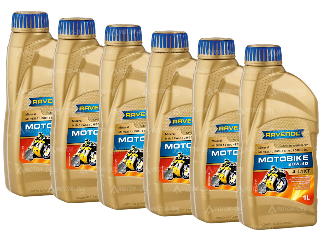 RAVENOL Motobike 4-T Mineral SAE 20W-40 6 (6x1) Ltr. RAVENOL Motobike 4-T Mineral SAE 20W-40 6 (6x1) Ltr.
