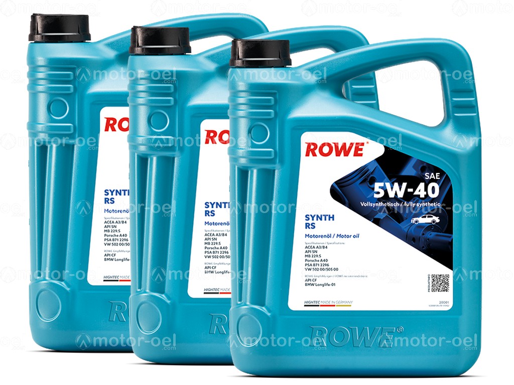 ROWE HIGHTEC SYNTH RS SAE 5W-40, 15 Liter (3x5L), 20001