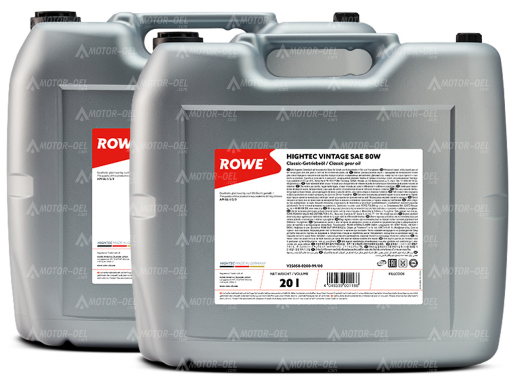 ROWE HIGHTEC VINTAGE SAE 80W, 40 Liter (2x20L), 25058 ROWE HIGHTEC VINTAGE SAE 80W, 40 Liter (2x20L), 25058