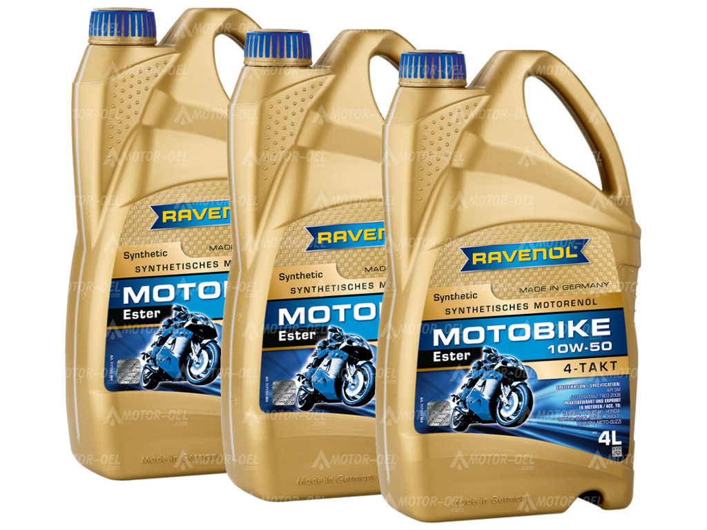 RAVENOL Motobike 4-T Ester SAE 10W-50 12 (3x4) Ltr.