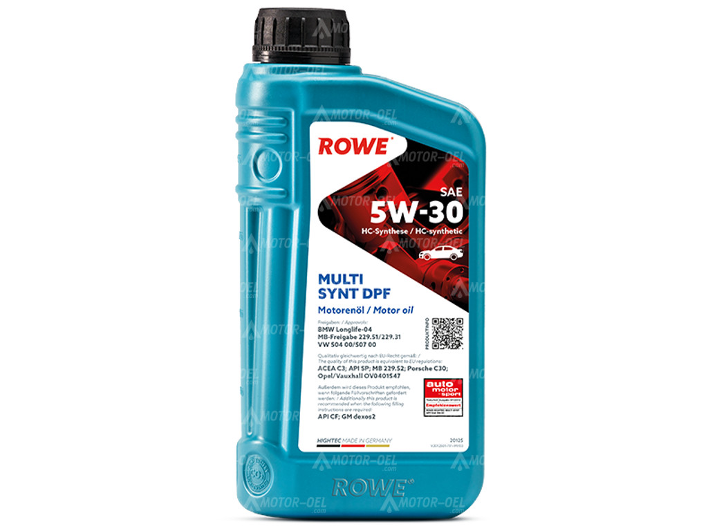 ROWE HIGHTEC MULTI SYNT DPF SAE 5W-30, 1 Liter, 20125 ROWE HIGHTEC MULTI SYNT DPF SAE 5W-30, 12 Liter (12x1L), 20125