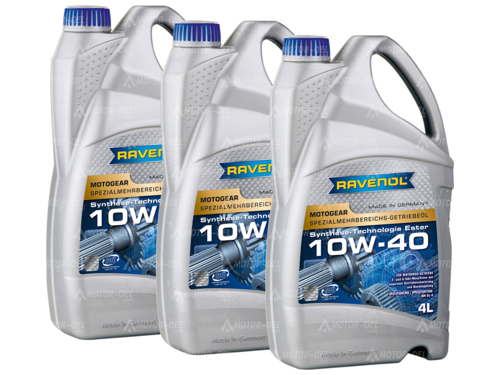 RAVENOL Motogear SAE 10W-40 GL-4  12 (3x4) Ltr.