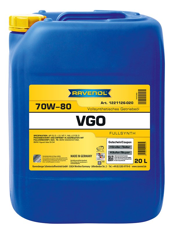 20 Liter RAVENOL VGO SAE 70W-80 LS, 1221126